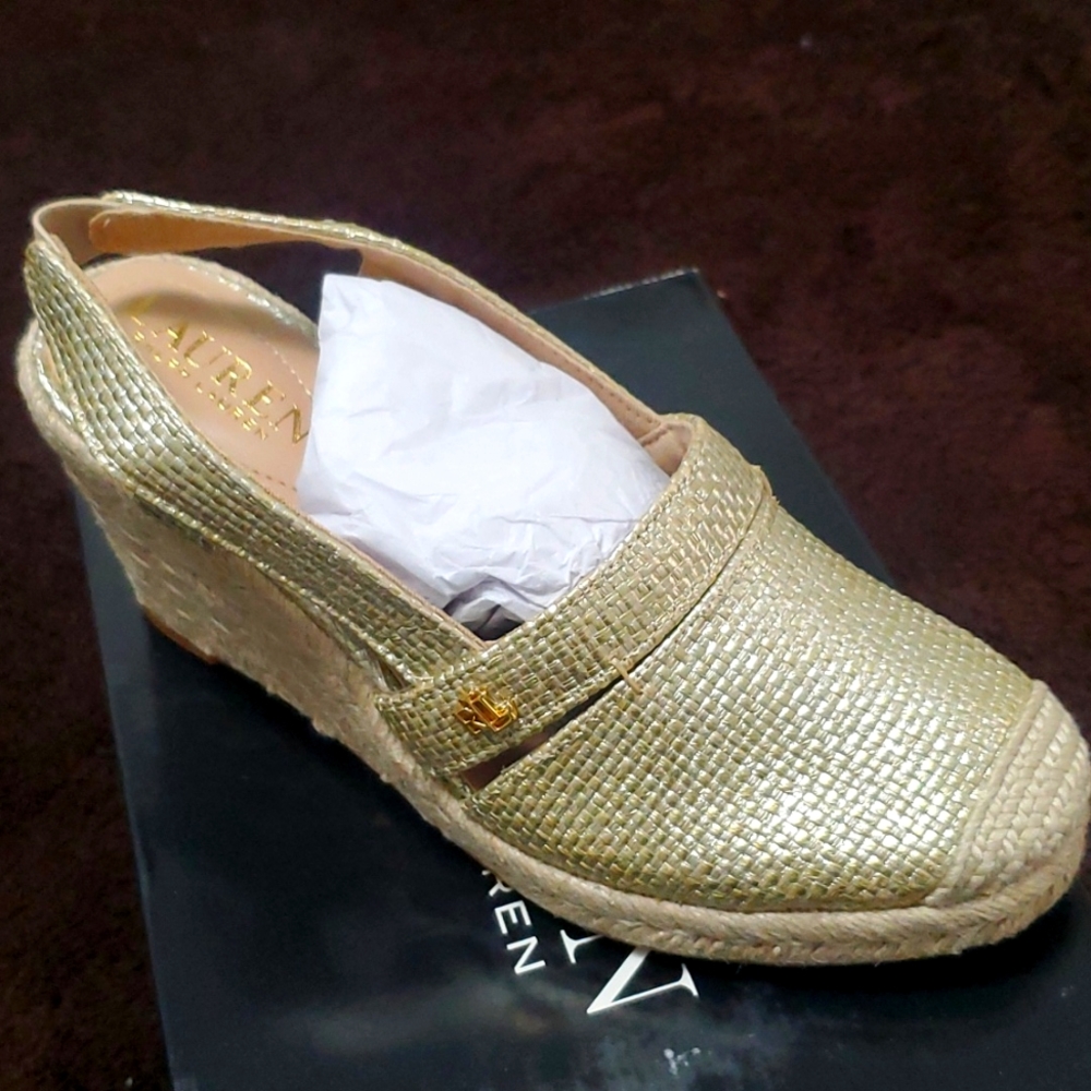 Lauren Ralph Lauren Gold Wedge Shoes